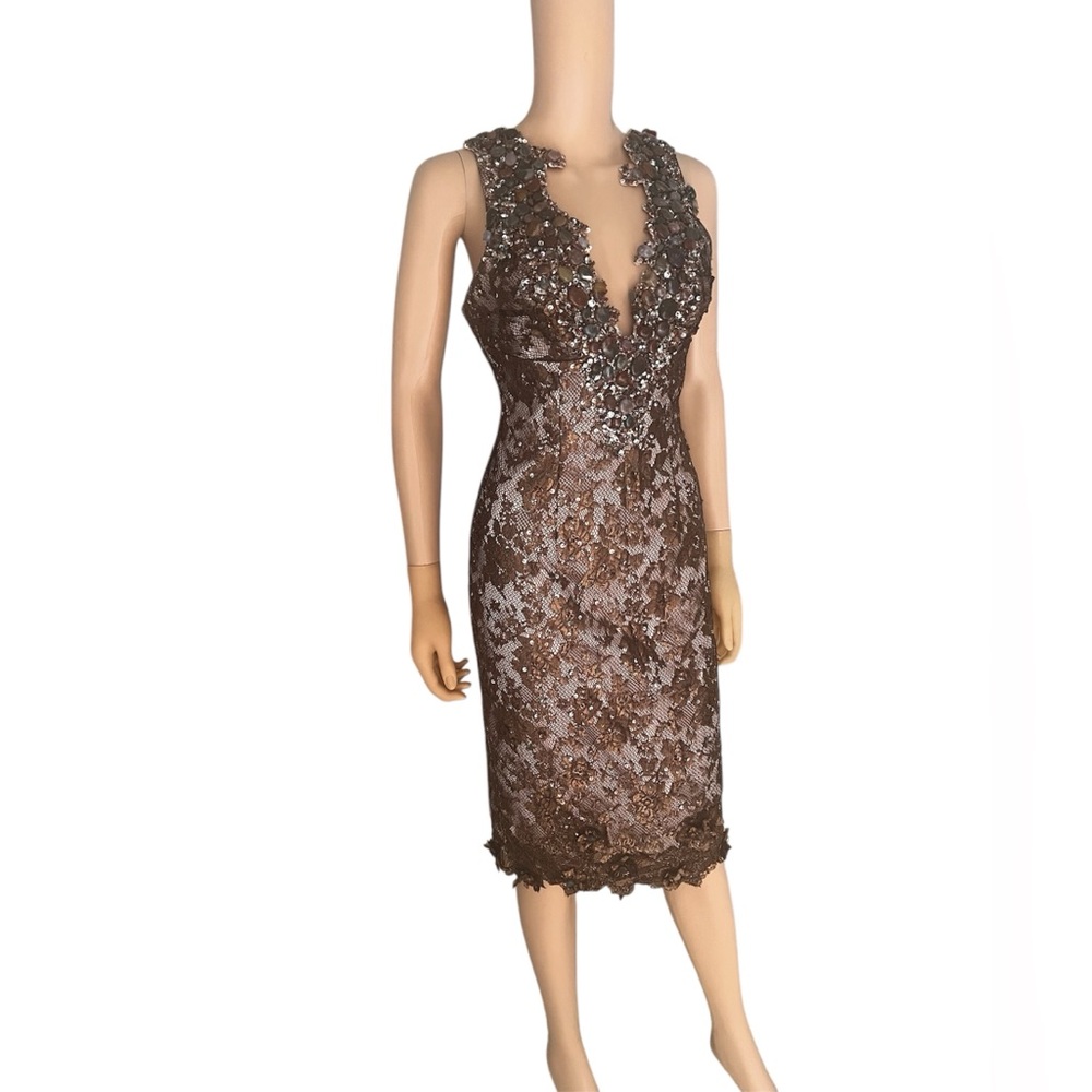 Mandalay brown beaded dress size 6